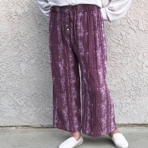 Pleated Drawstring Wide Leg Pants